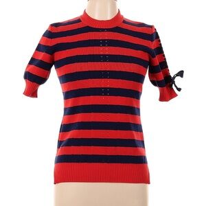 Fendi Red and Navy Striped Knitwear